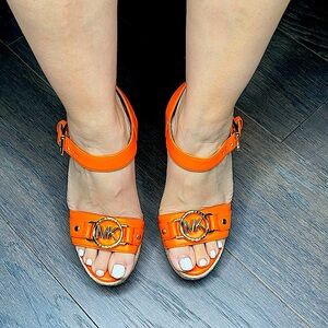 Michael Kors Orange Wedges NEW